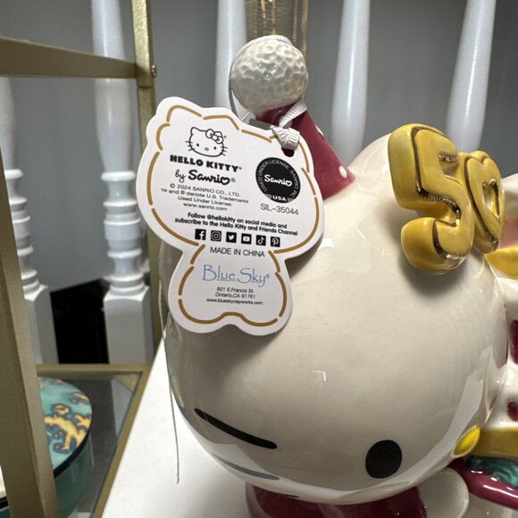 Blue Sky Clayworks - Hello Kitty 50th Anniversary Holding Cake Figurine - 23492 - Picture 2 of 4